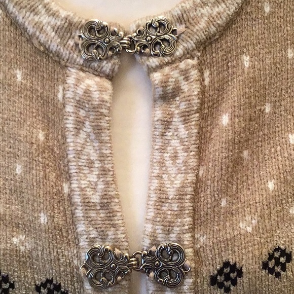 CROFT & BARROW VINTAGE TAN COLOR CHRISTMAS CARDIGAN SZ XL - Picture 4 of 10